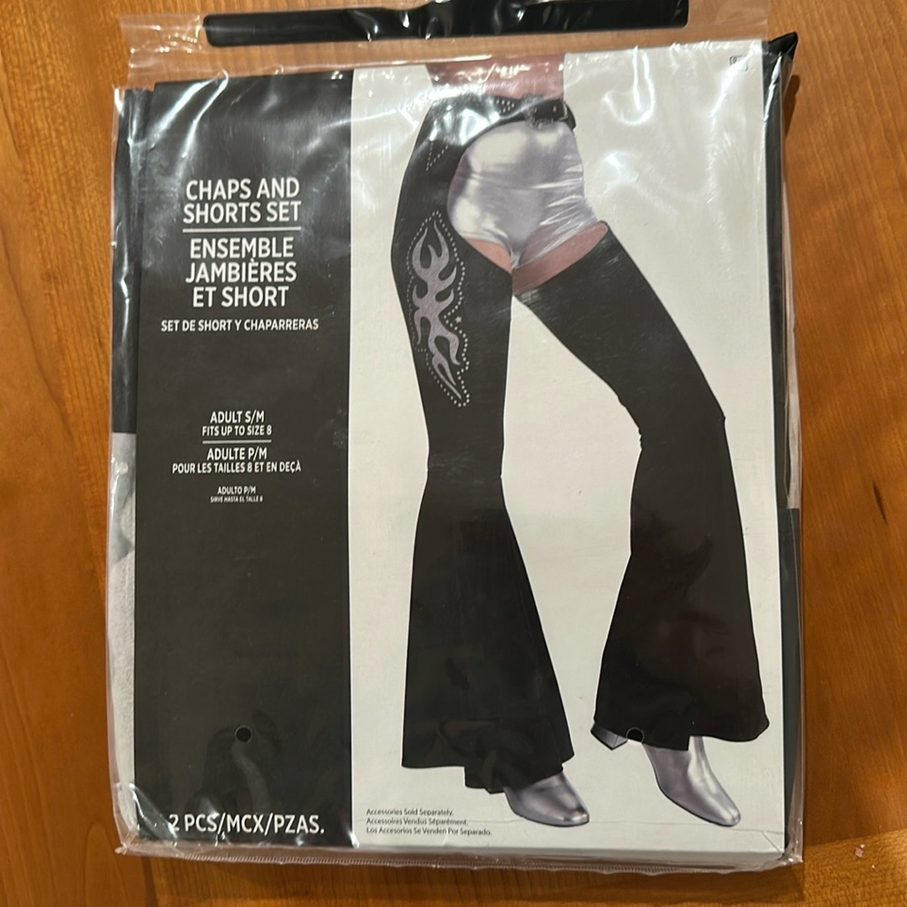 NEW NWT Women Chaps And Shorts Set Costume Halloween sexy